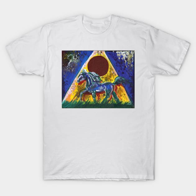 Horse and Pyramid T-Shirt by pegacorna